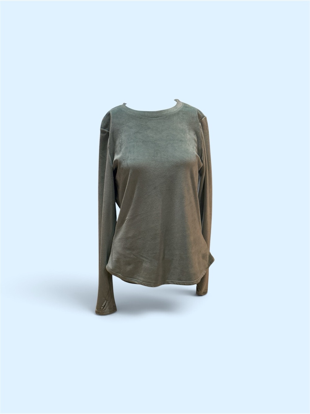 Women's Mint Green Long-Sleeve Crewneck Top